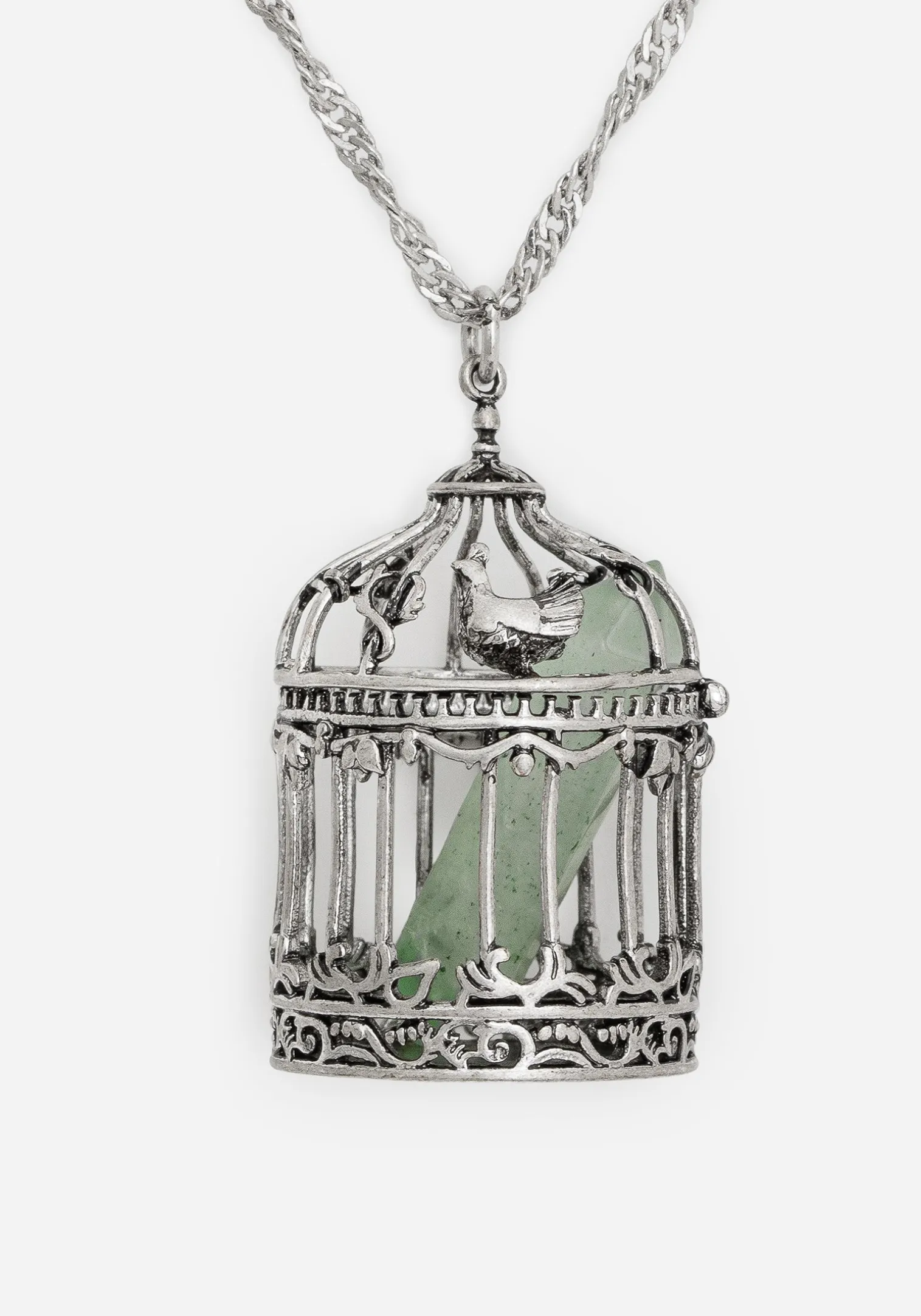 Primavera Bird Cage Pendant Necklace