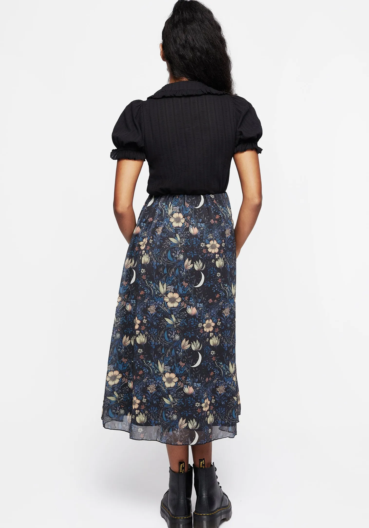 Primrose Floral Chiffon Midi Skirt