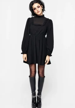 Priscilla High Neck Lace Mini Dress