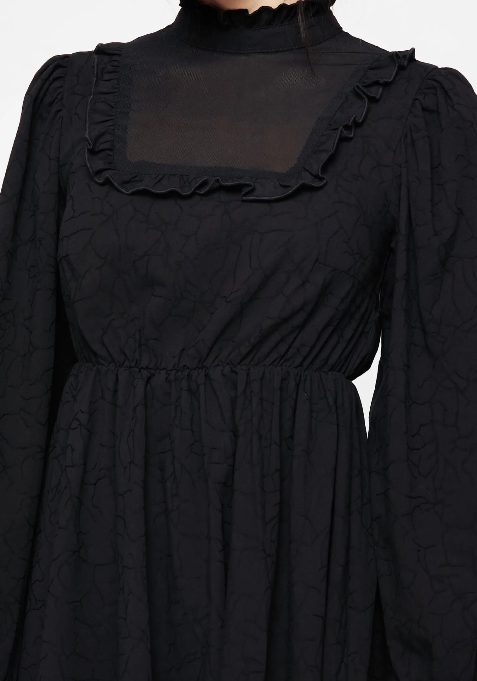 Priscilla High Neck Lace Mini Dress