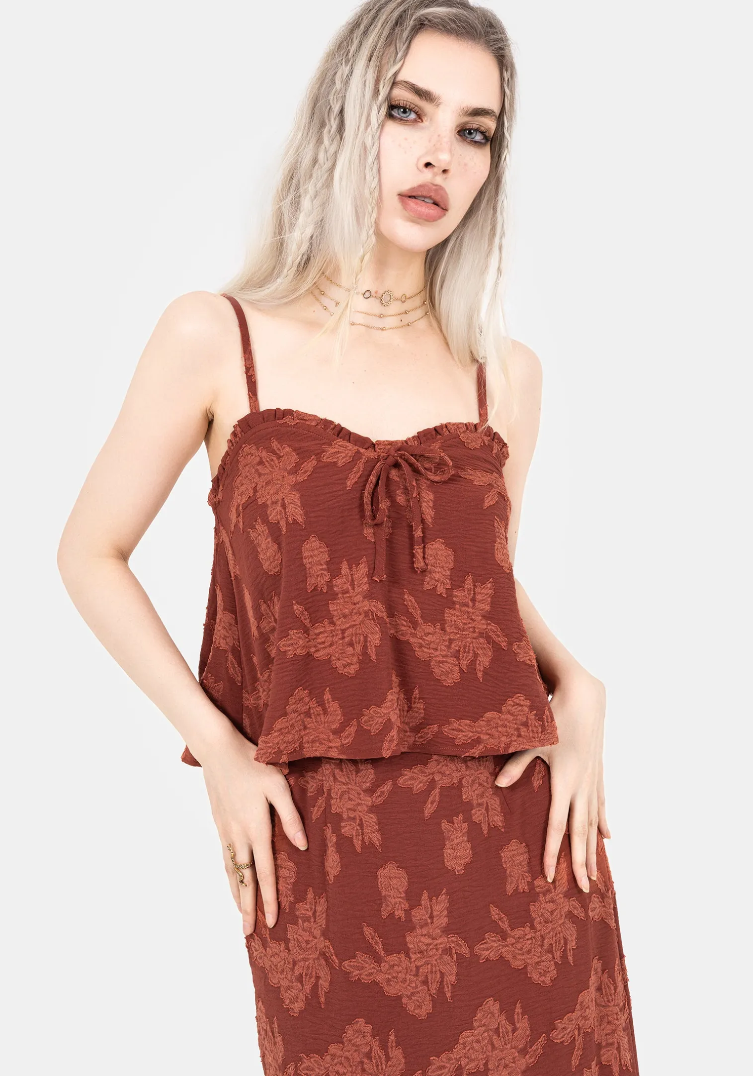 Prosperity Floral Frill Neck Cami Top