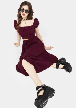 Psyche Textured Midi Skirt