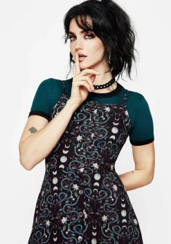 Pythia Button Up Mini Apron Dress