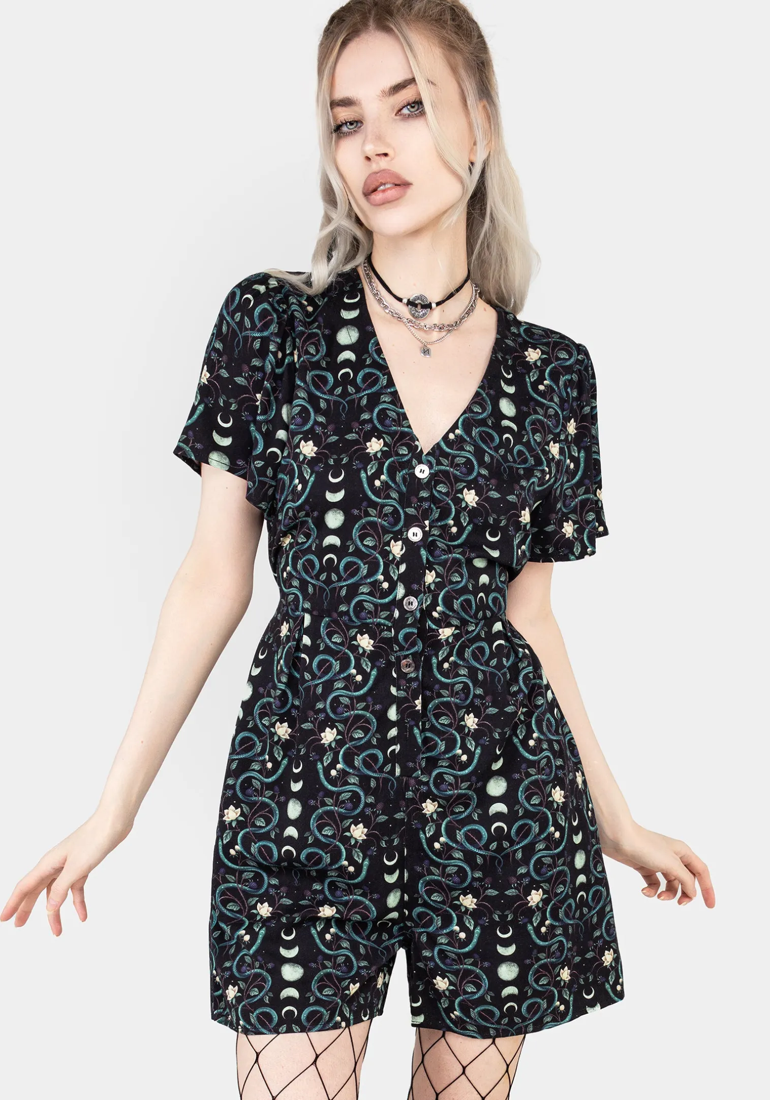 Pythia Button Up Playsuit