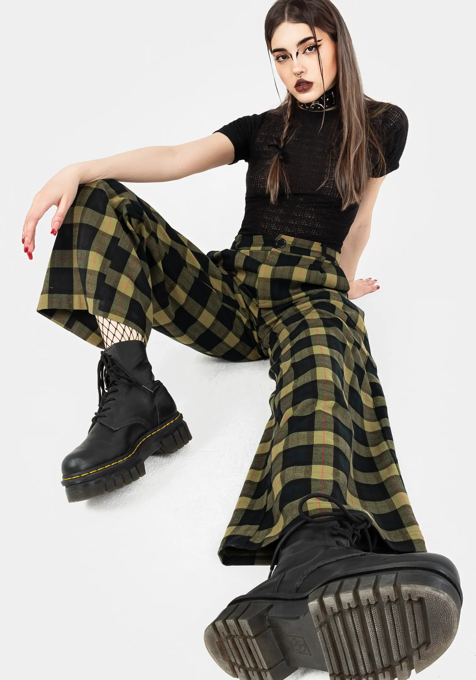 Rapture Wide Leg Check Trousers