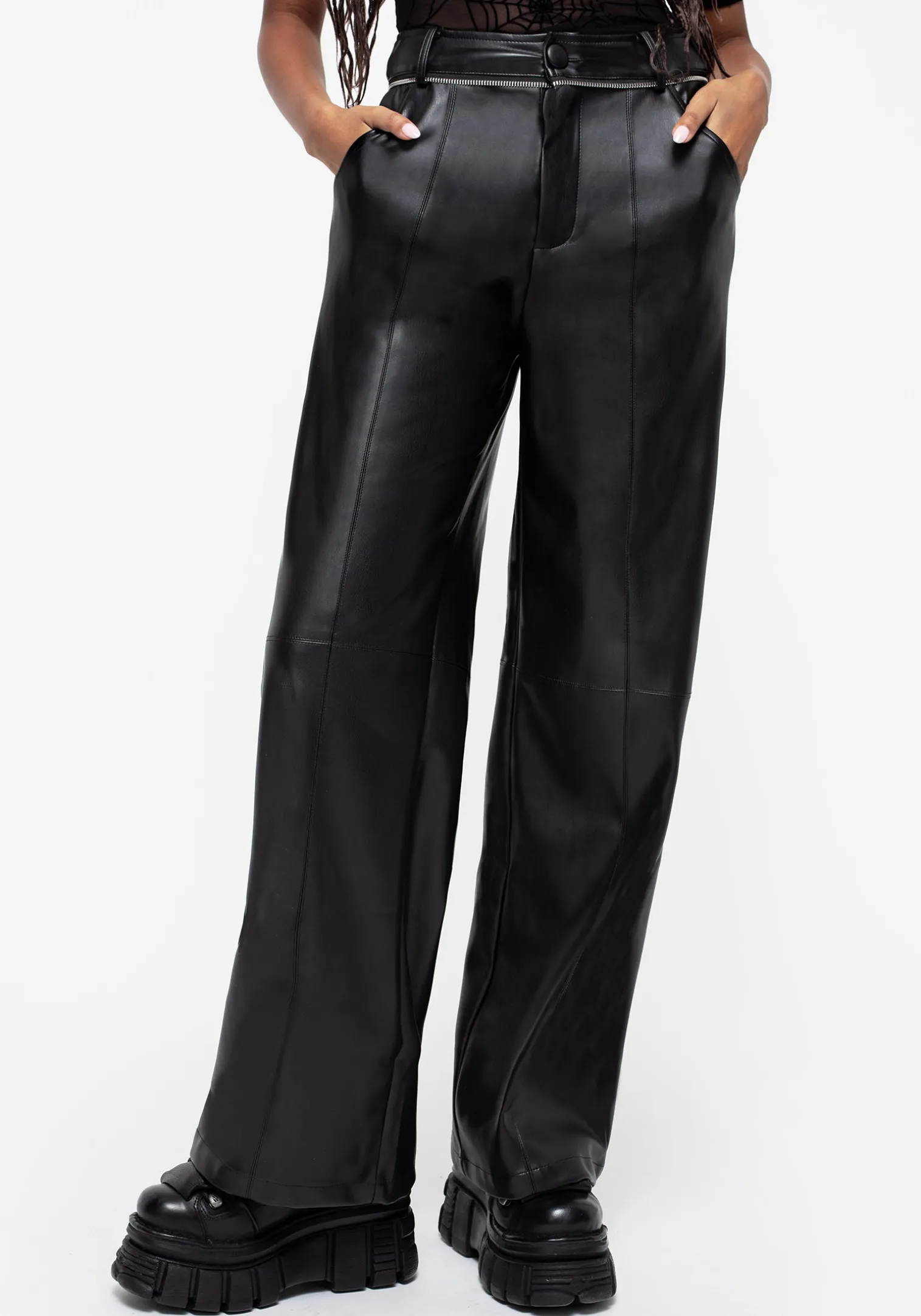 Rapture Zipper Leather Trousers