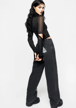 Reaper Wide Leg Washed Jeans