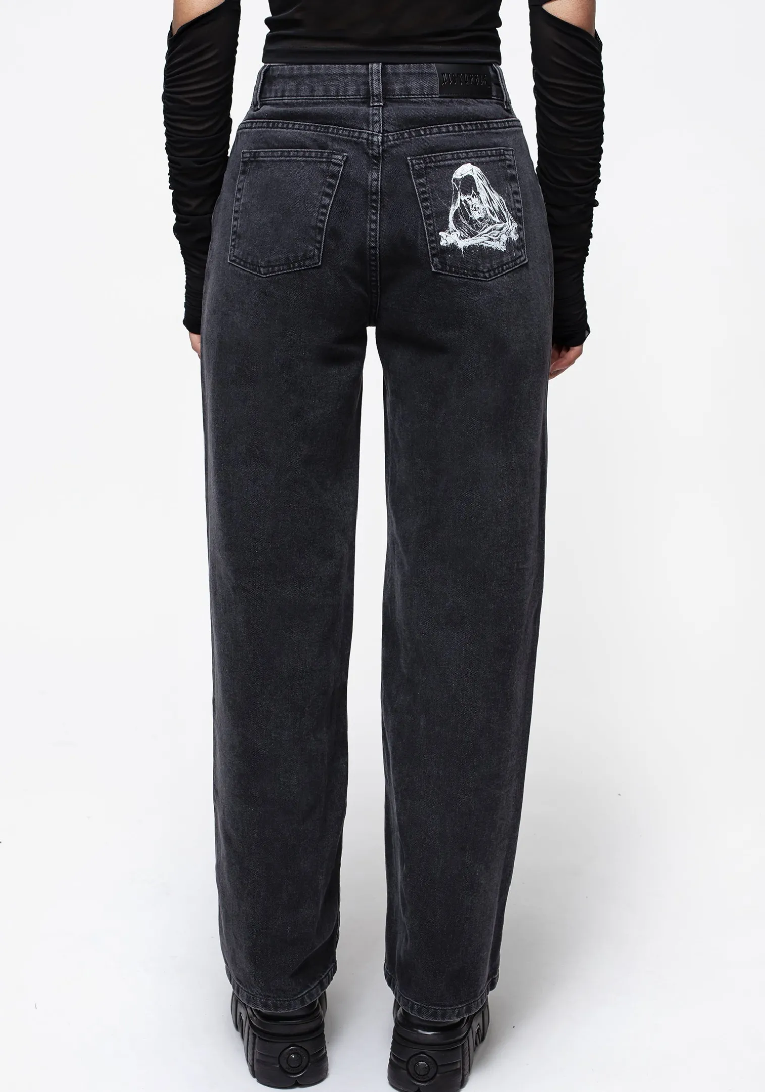 Reaper Wide Leg Washed Jeans