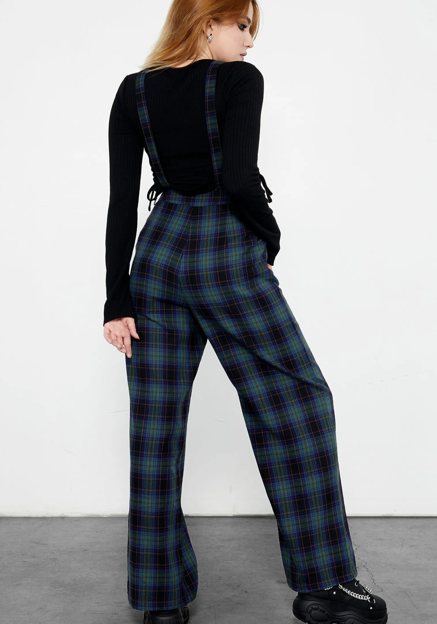 Rebel Wide Leg Plaid Trousers
