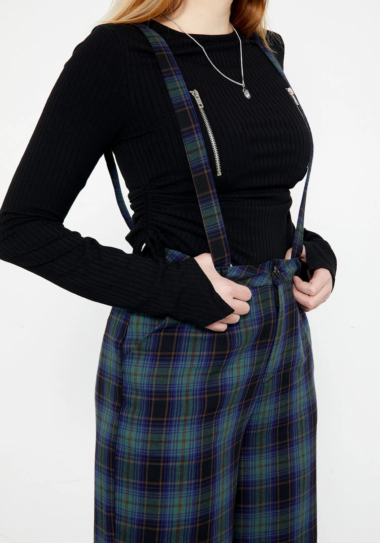 Rebel Wide Leg Plaid Trousers