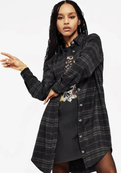 Reckless Check Longline Shirt
