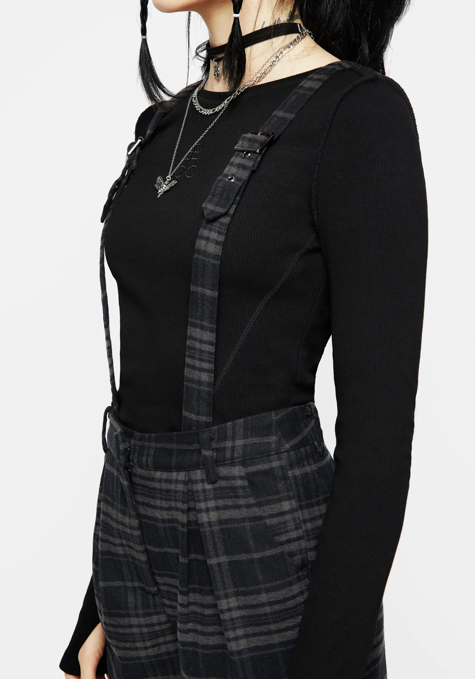 Reckless Distressed Check Trousers