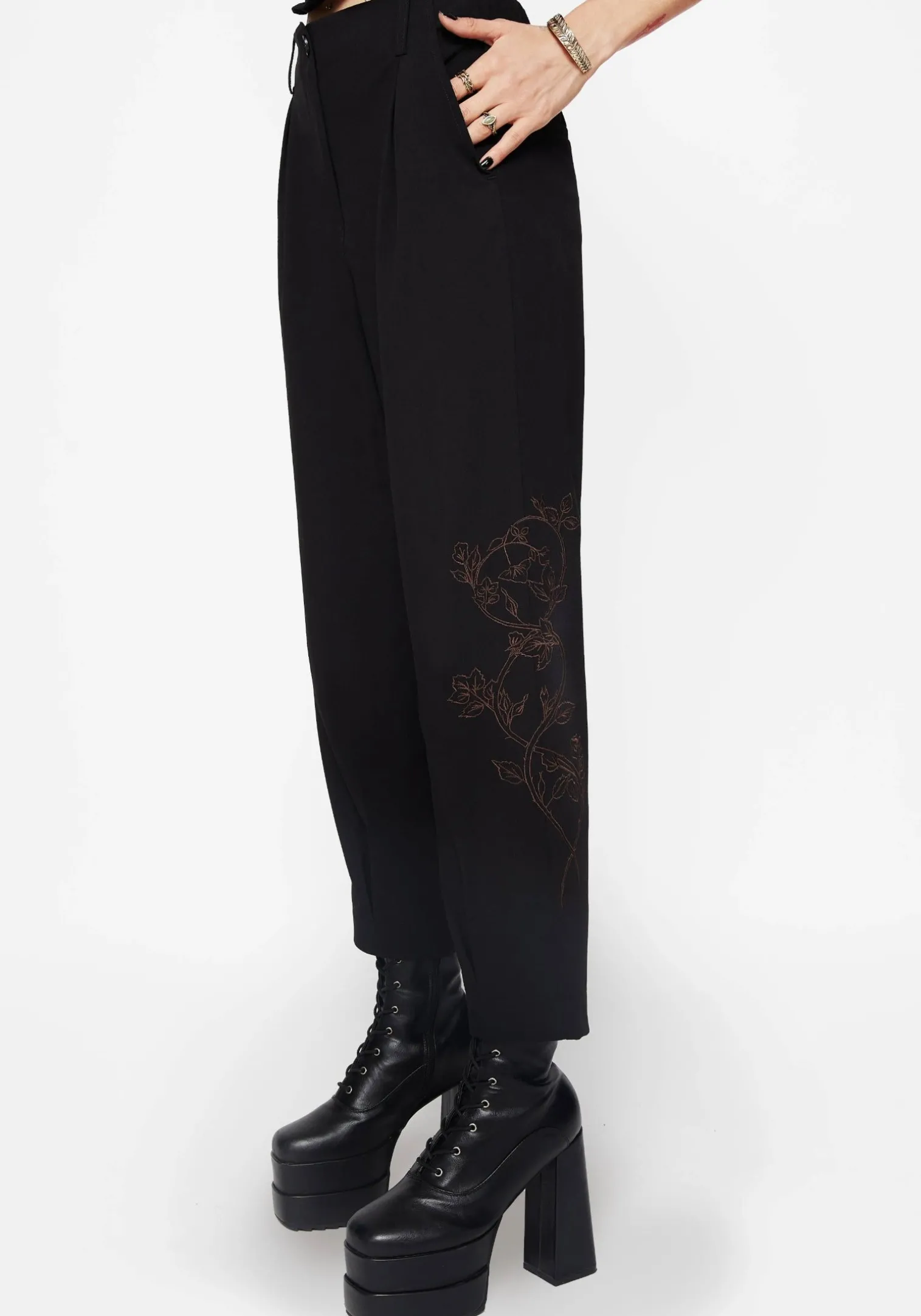 Renita Embroidered Tapered Tailored Trouser