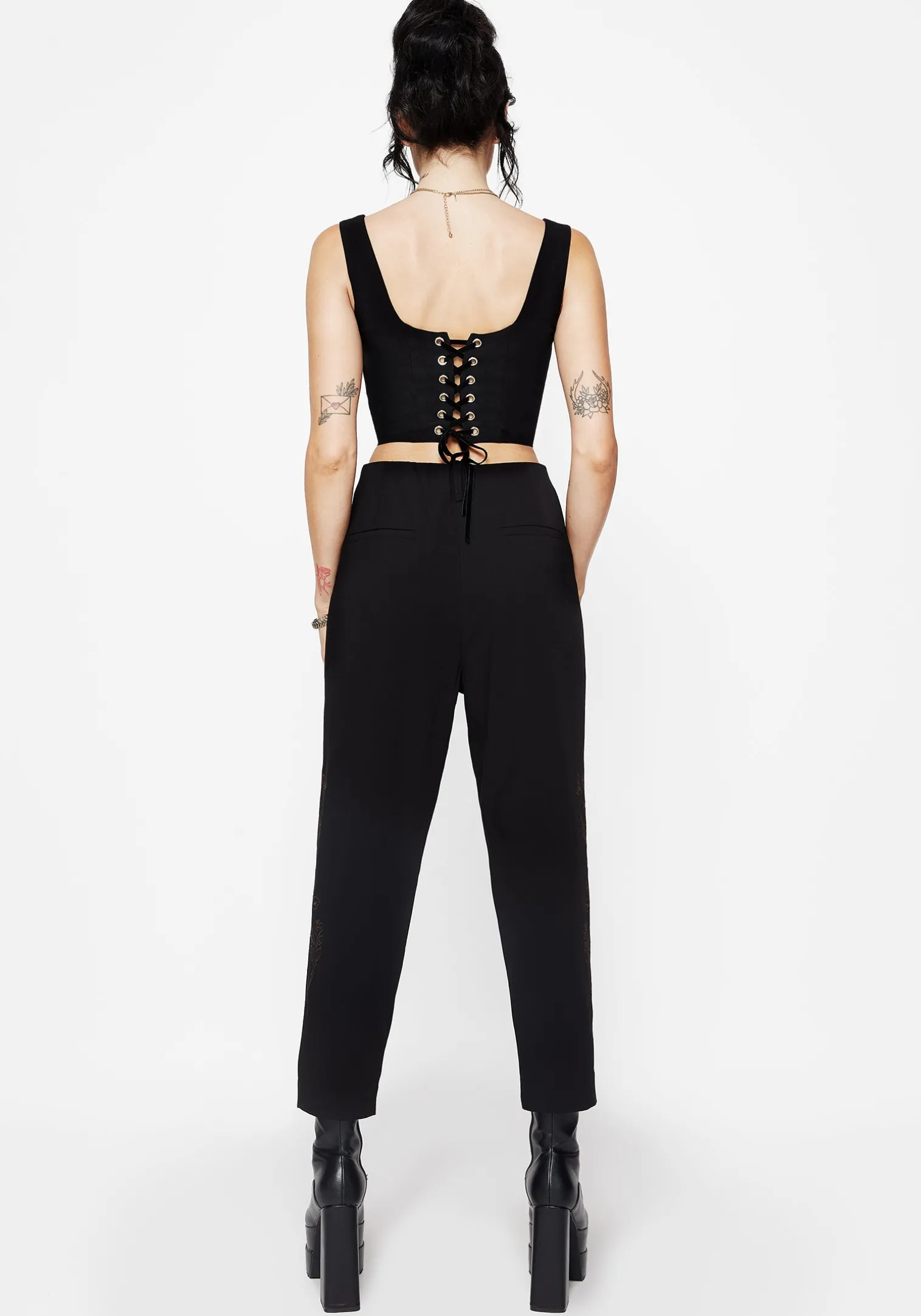 Renita Embroidered Tapered Tailored Trouser