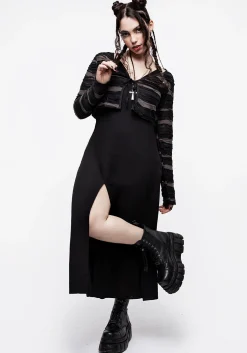Requiem Crinkle Cami Double Split Midaxi Dress
