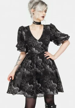 Revelation Chiffon Puff Sleeve Mini Dress