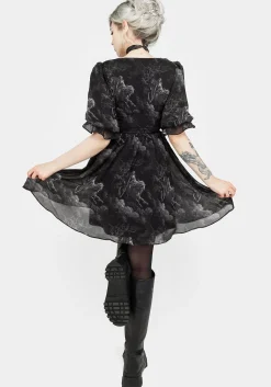 Revelation Chiffon Puff Sleeve Mini Dress