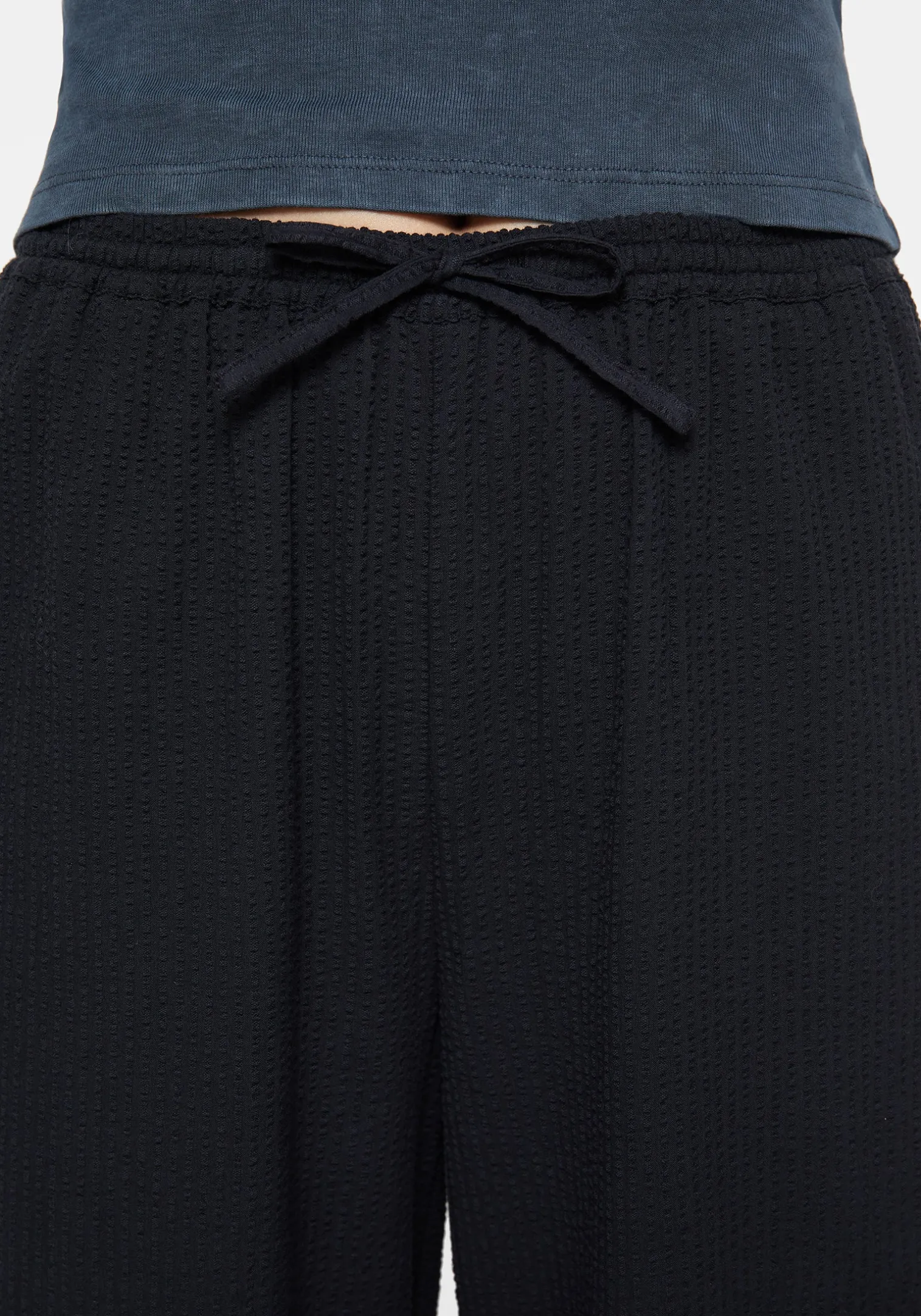 Rian Seersucker Straight Leg Trousers