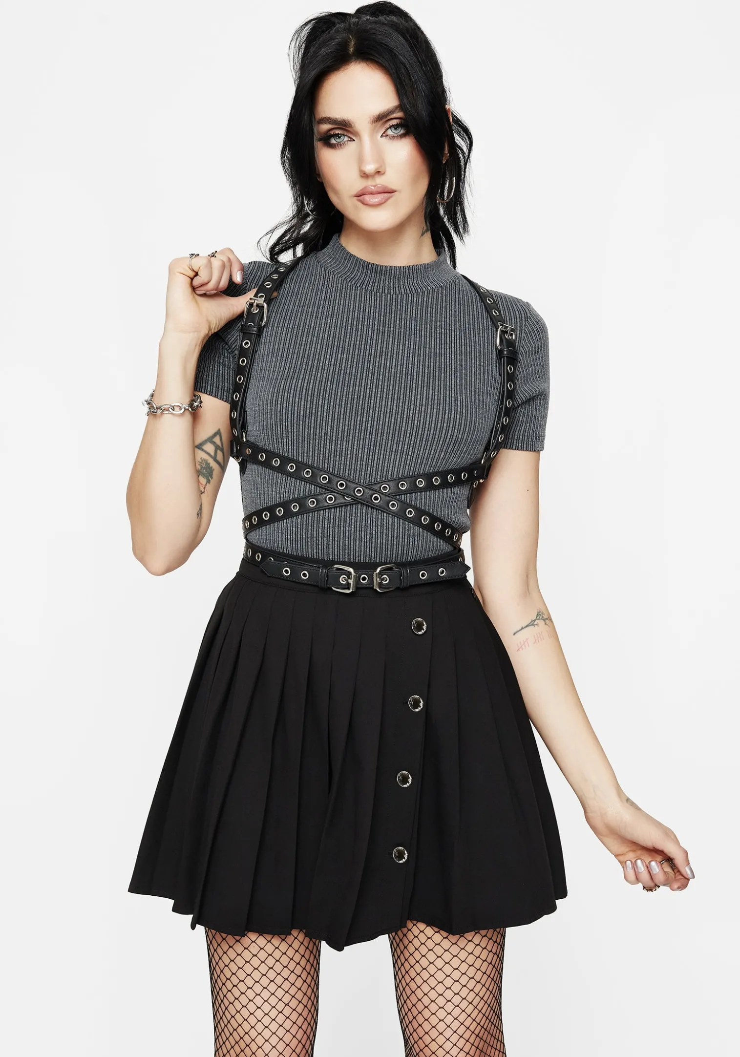 Rivet Eyelet Buckle Wrap Harness