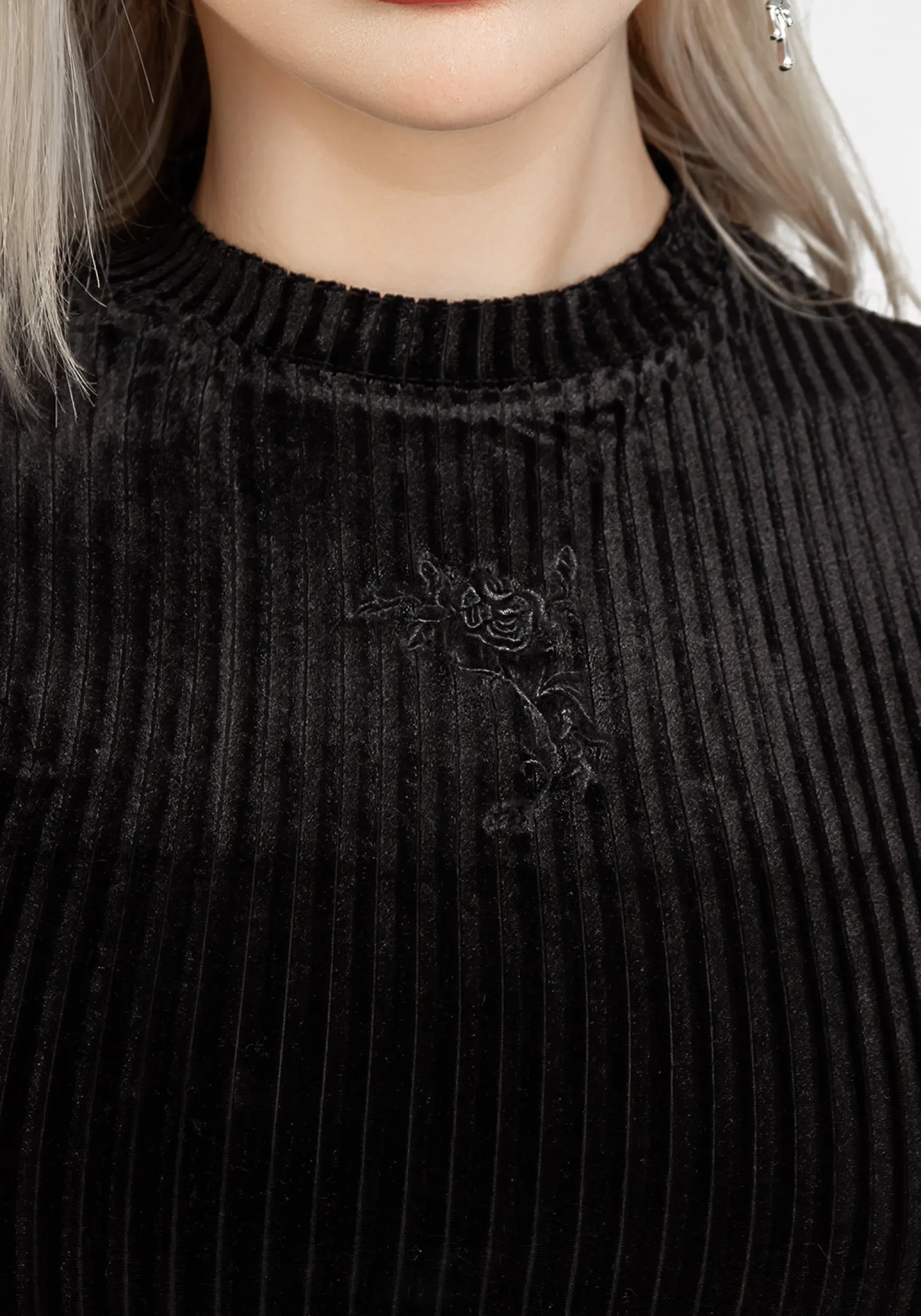 Rosaline Velour Rib Crop Top