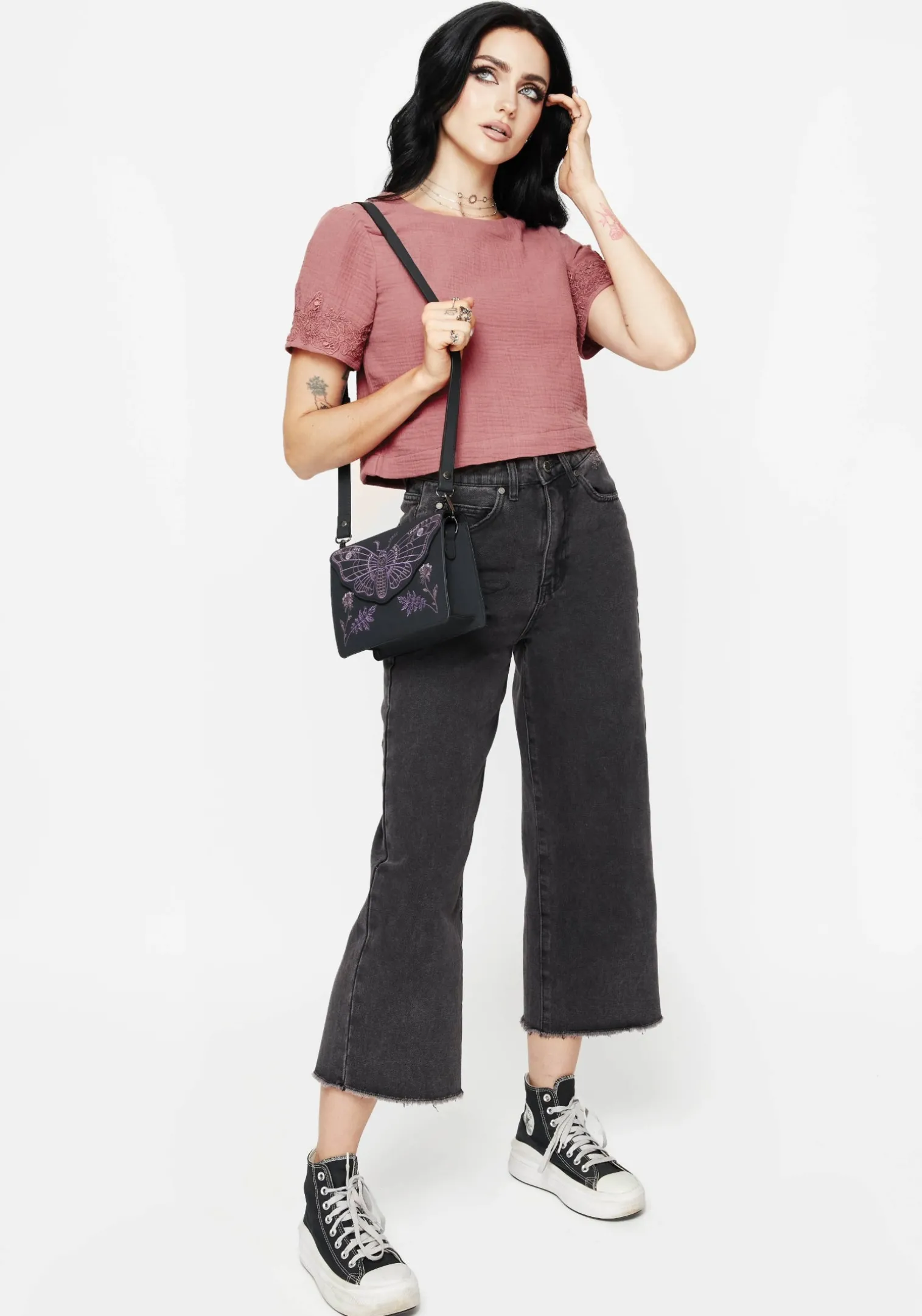 Rosamoth Applique Trim Cotton Short Sleeve Top