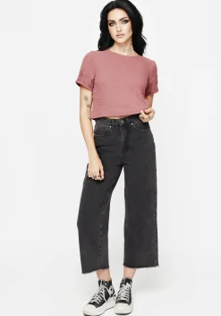 Rosamoth Applique Trim Cotton Short Sleeve Top