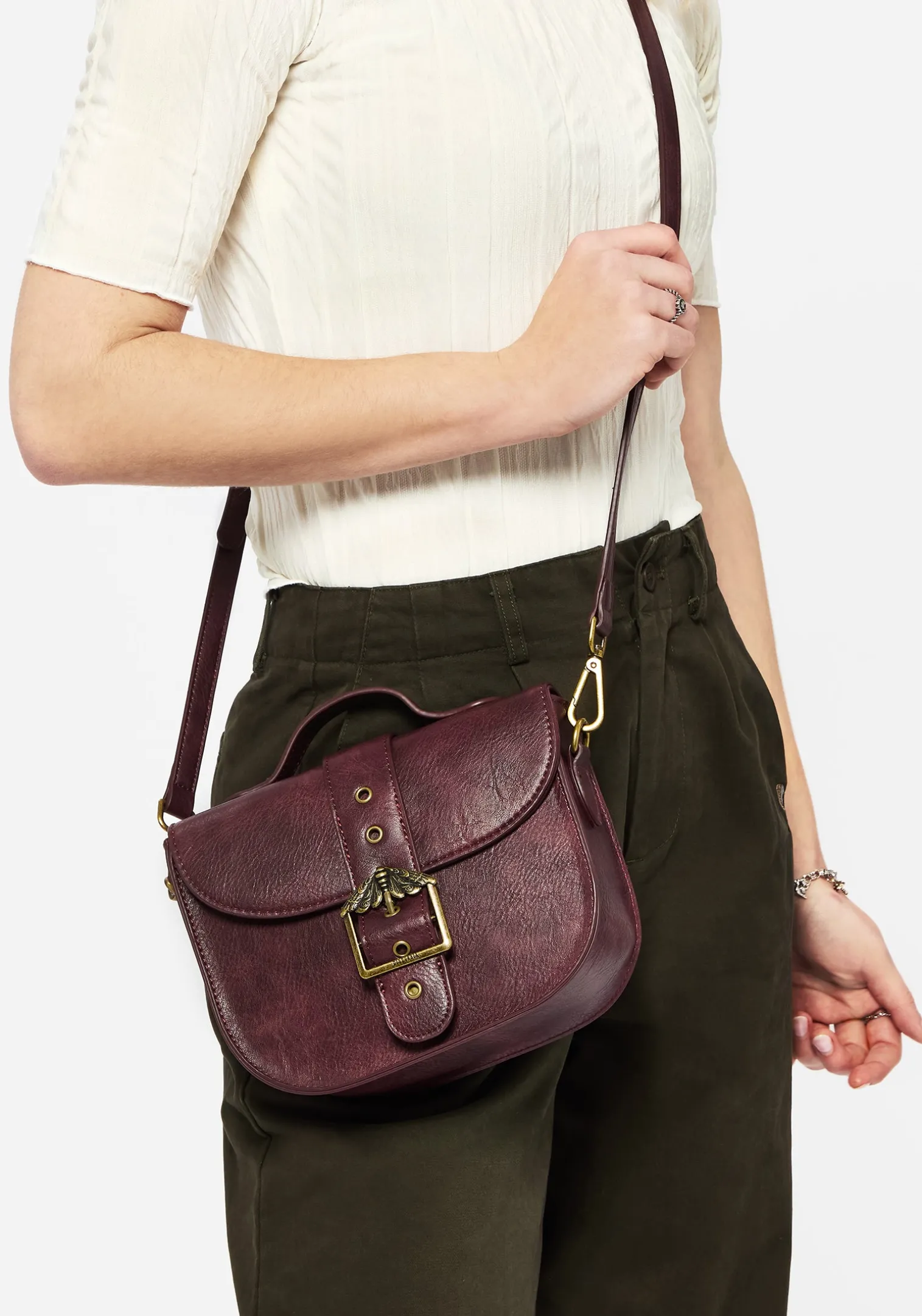 Rosamoth Buckle Crossbody Satchel Bag