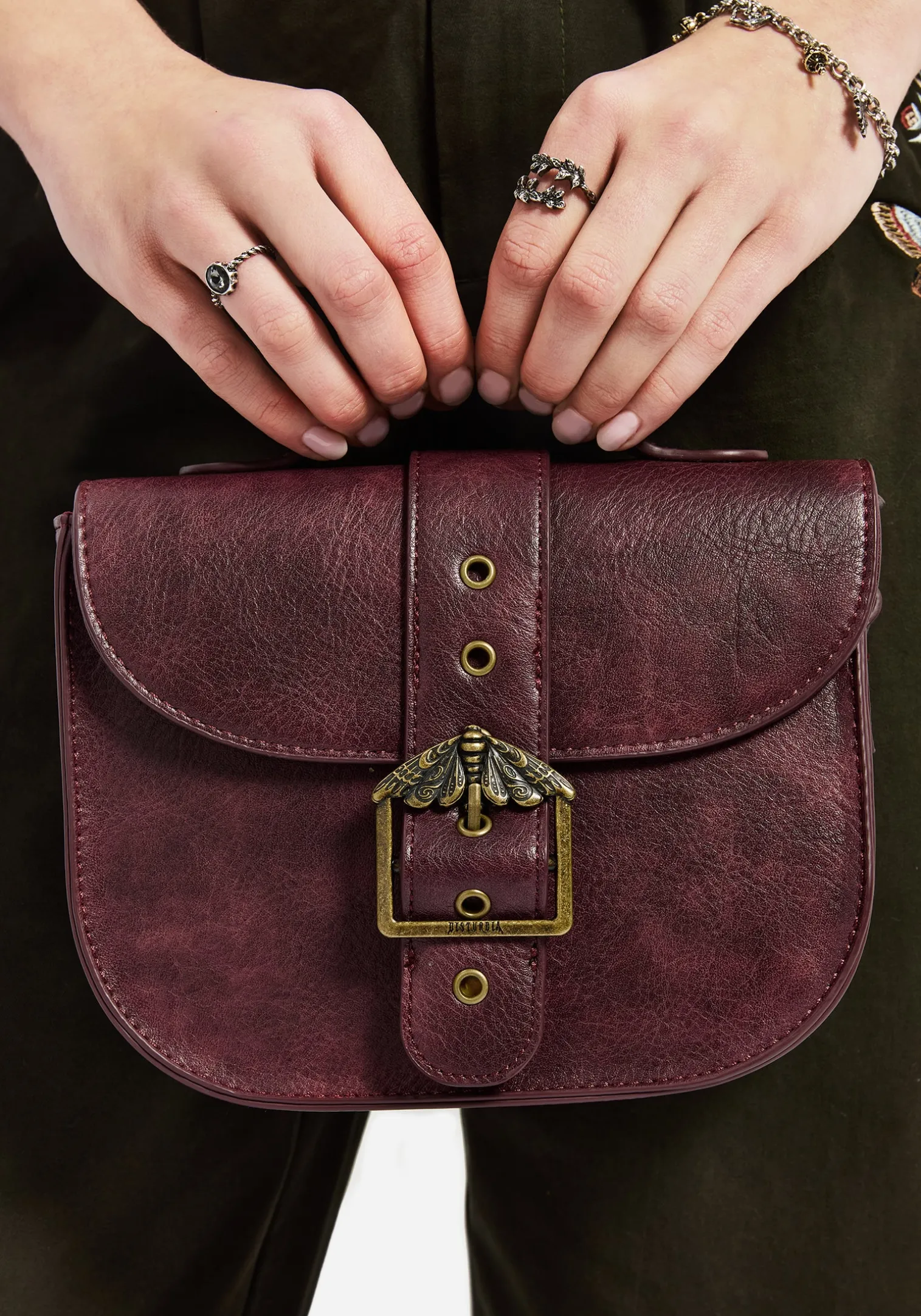 Rosamoth Buckle Crossbody Satchel Bag