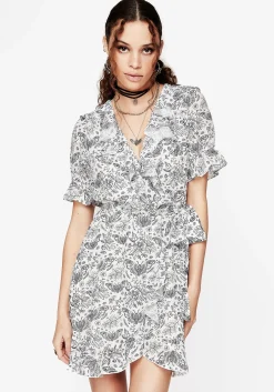 Rosamoth Chiffon Mini Wrap Dress - White