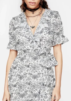 Rosamoth Chiffon Mini Wrap Dress - White