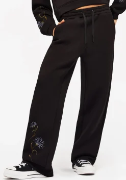 Rosanella Floral Embroidered Wide Leg Sweatpants