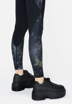 Rosanella Floral Fairy Print Athleisure Sports Leggings