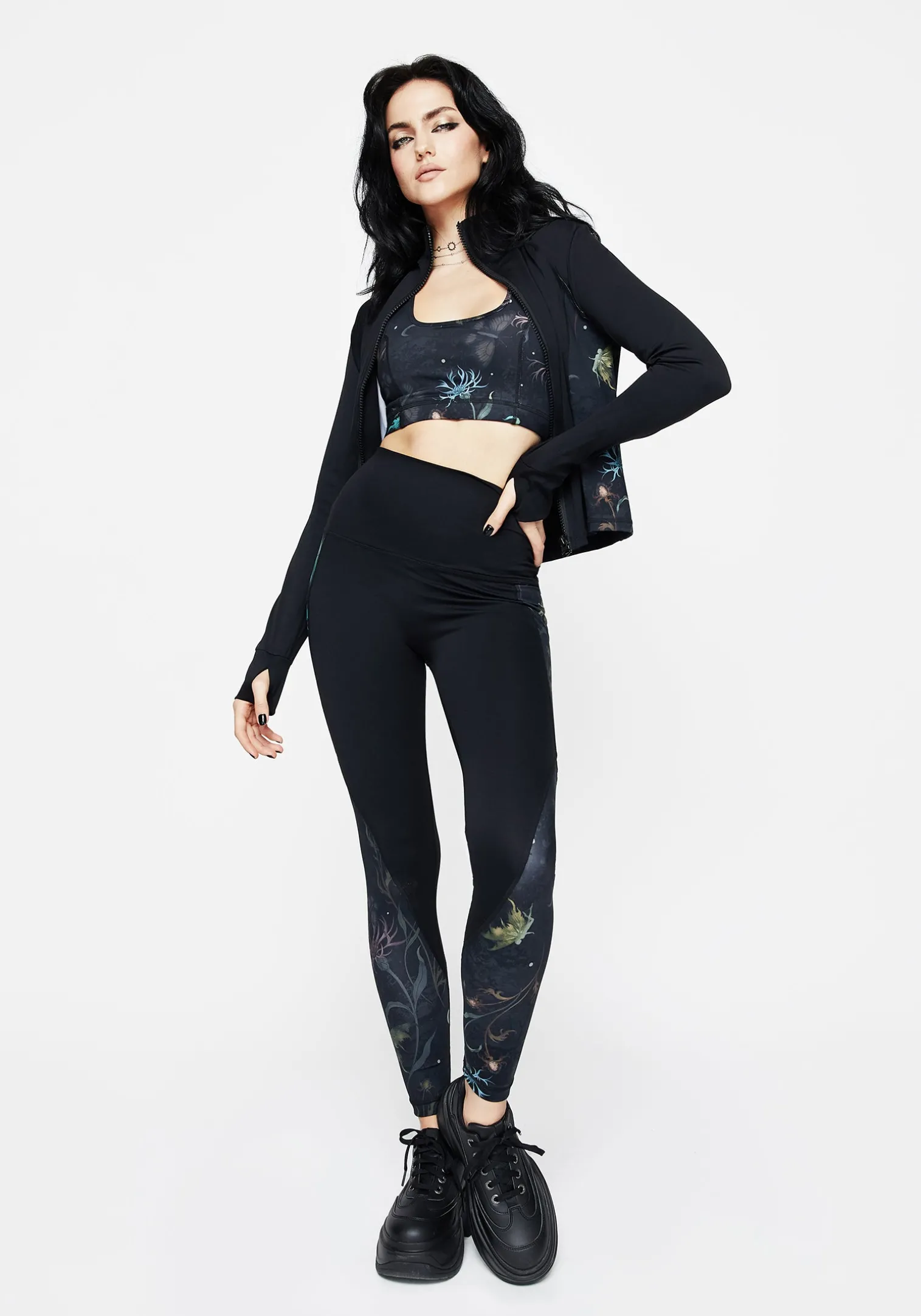Rosanella Floral Fairy Print Athleisure Sports Jacket