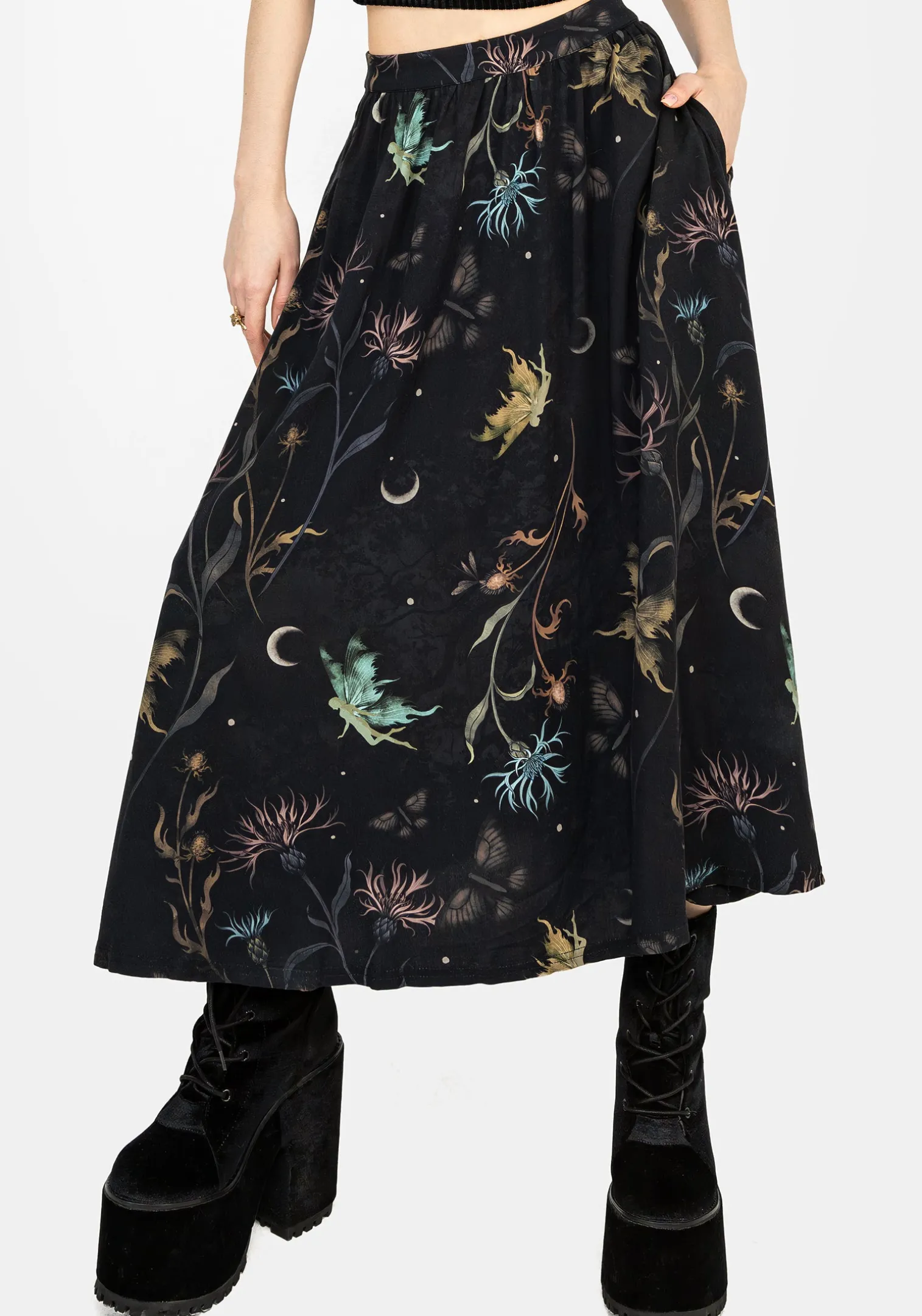 Rosanella Floral Print Midi Skirt