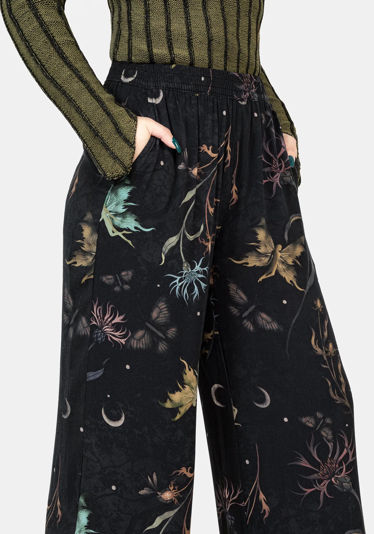 Rosanella Floral Print Straight Leg Trousers