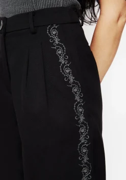 Rosethorn Embroidered Balloon Trousers