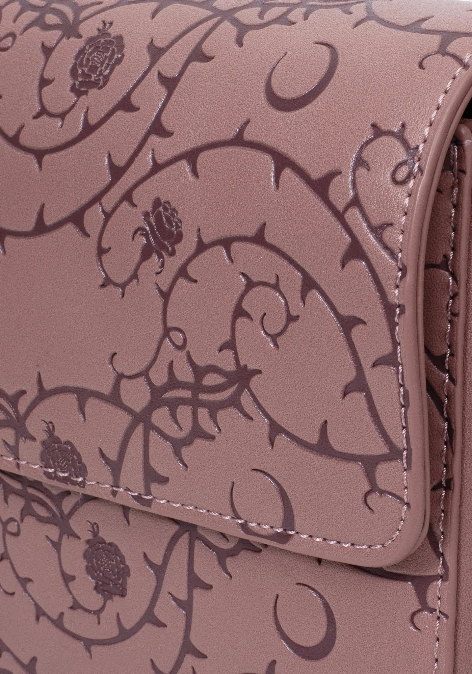 Rosethorn Floral Debossed Crossbody Bag