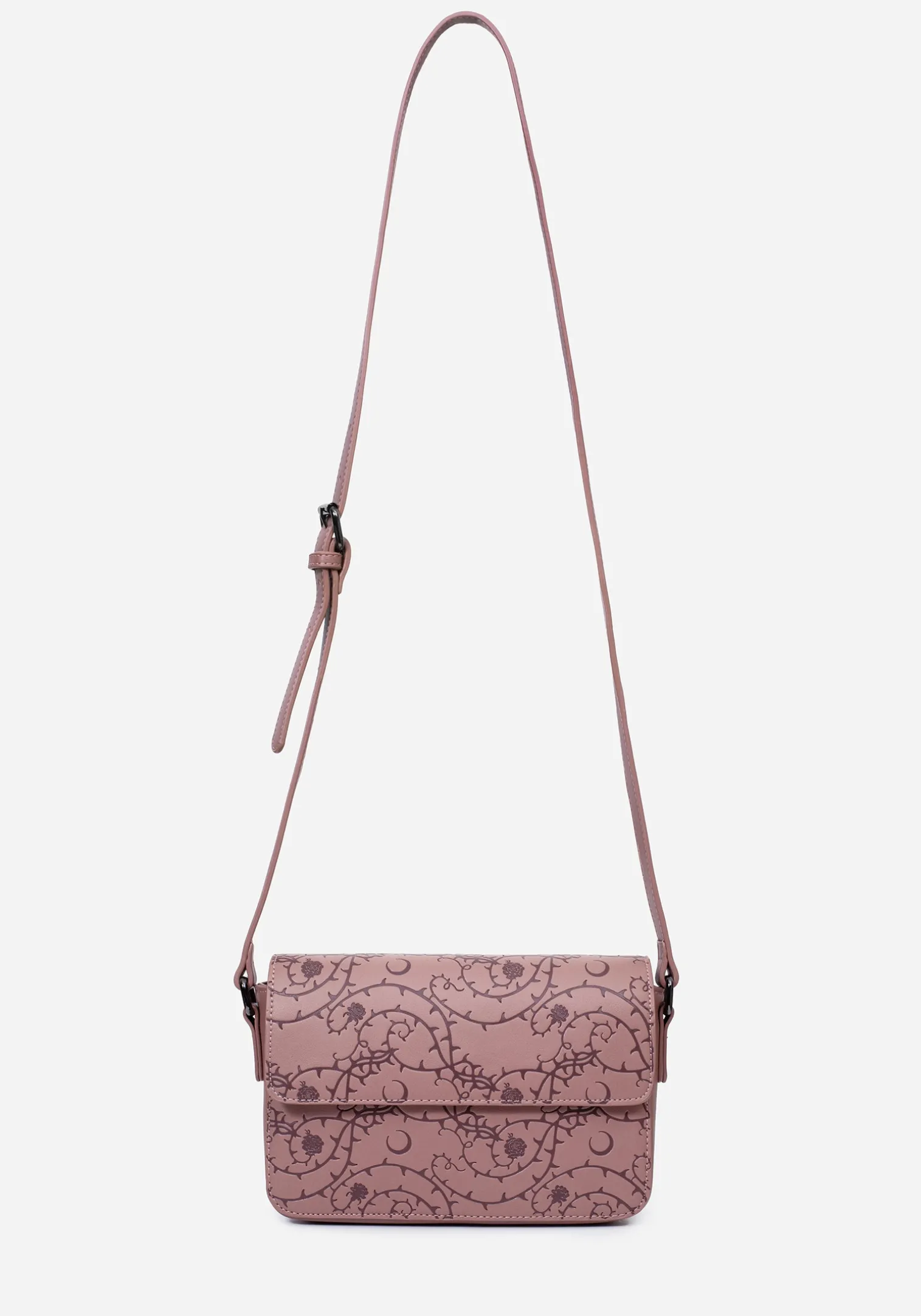 Rosethorn Floral Debossed Crossbody Bag