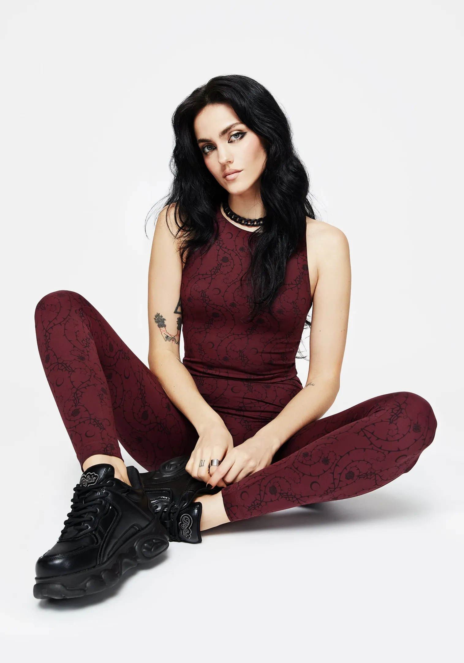 Rosethorn Floral Print Athleisure Sports Leggings