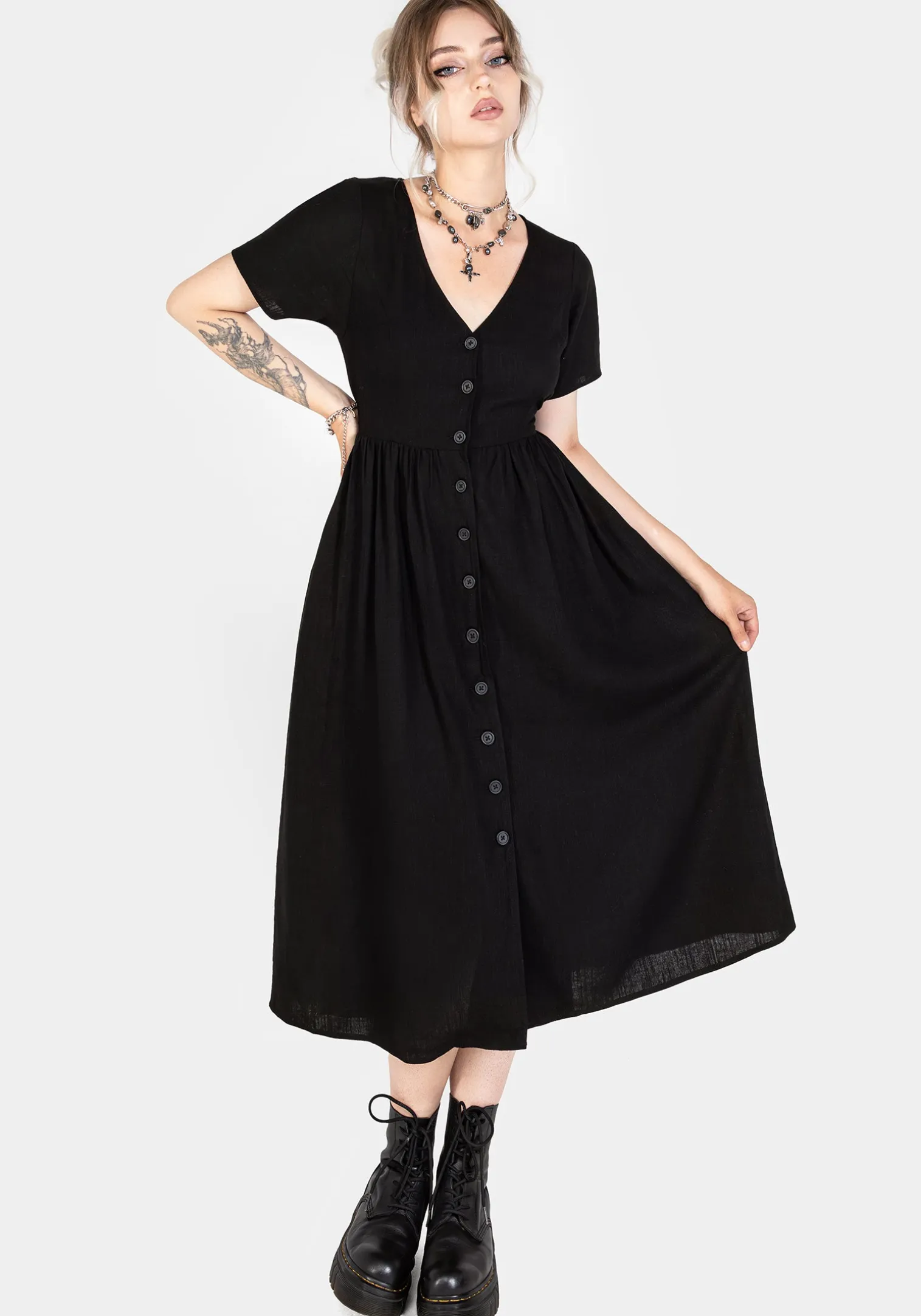 Rowan Linen Button Up Midi Dress
