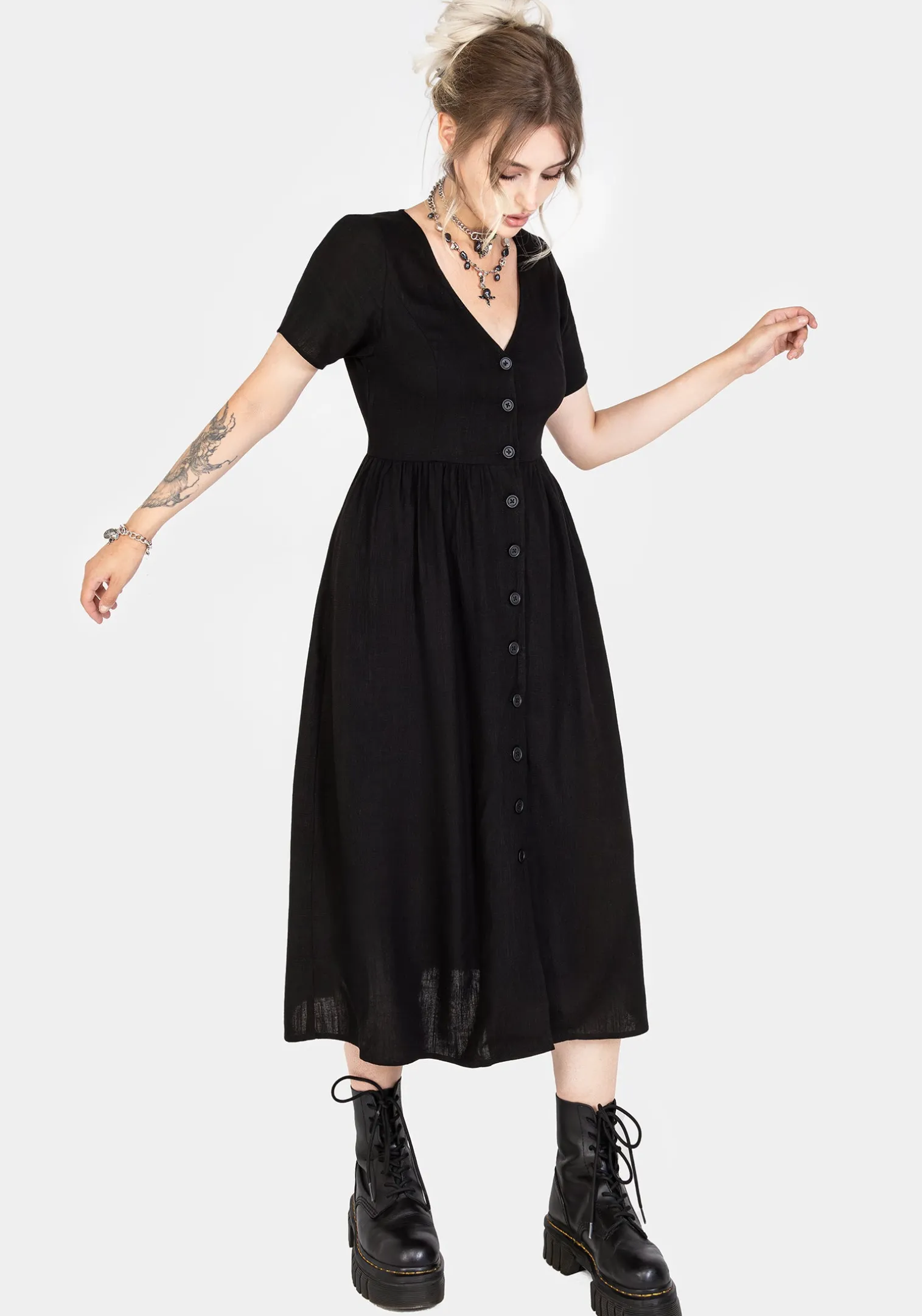 Rowan Linen Button Up Midi Dress