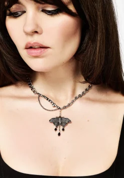Rowan Moth Mixed Chain Necklace