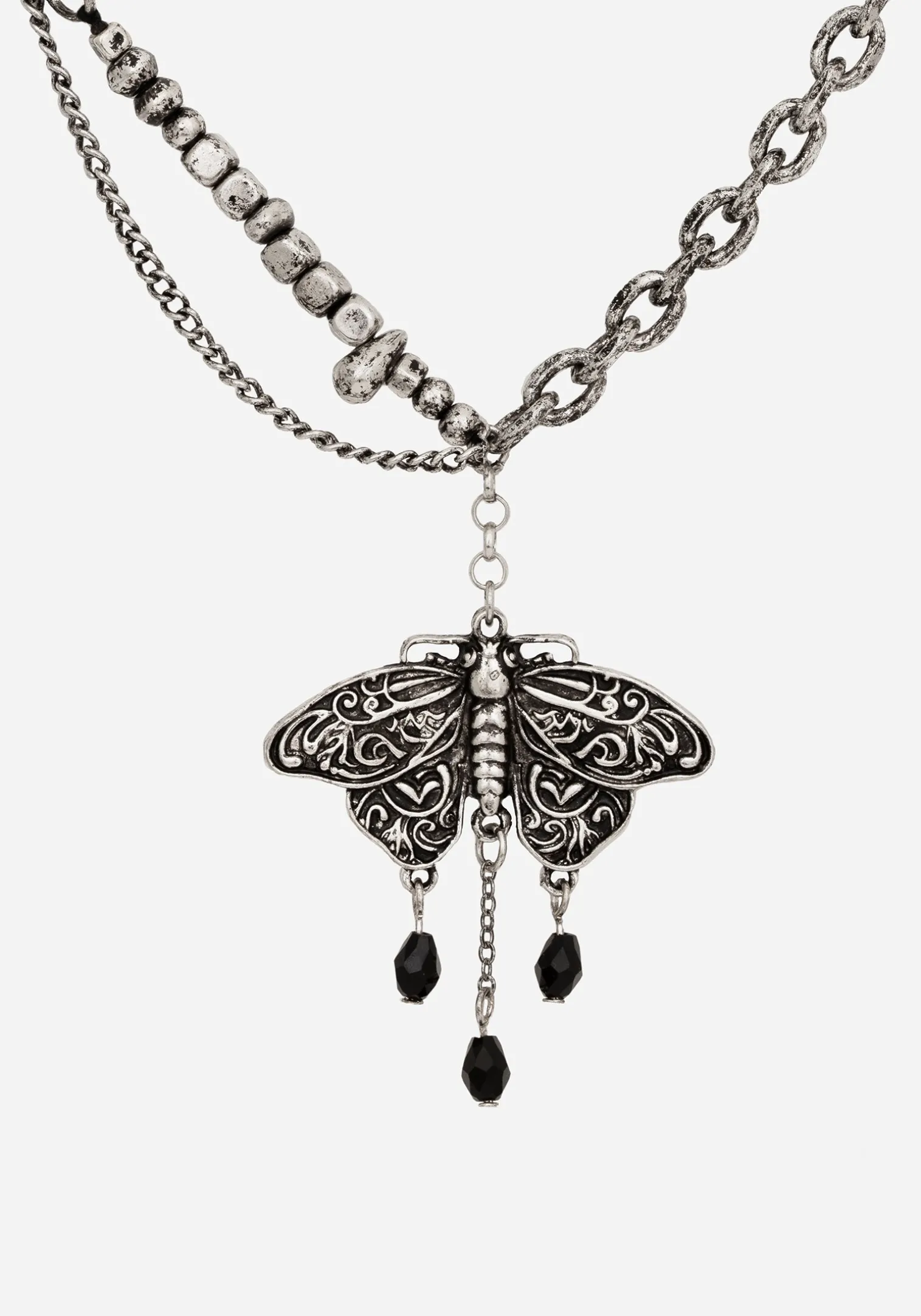 Rowan Moth Mixed Chain Necklace