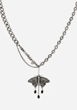 Rowan Moth Mixed Chain Necklace