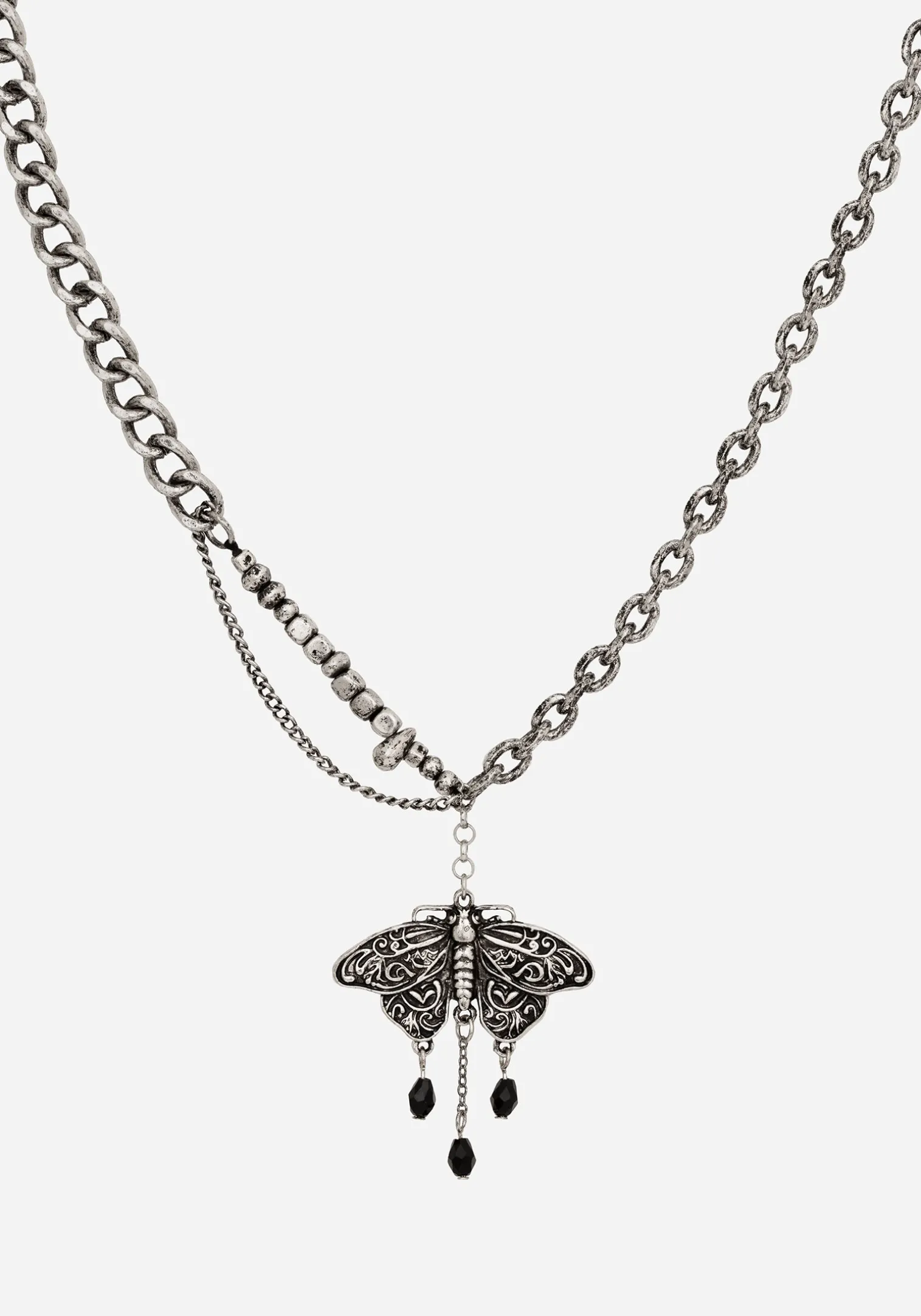 Rowan Moth Mixed Chain Necklace
