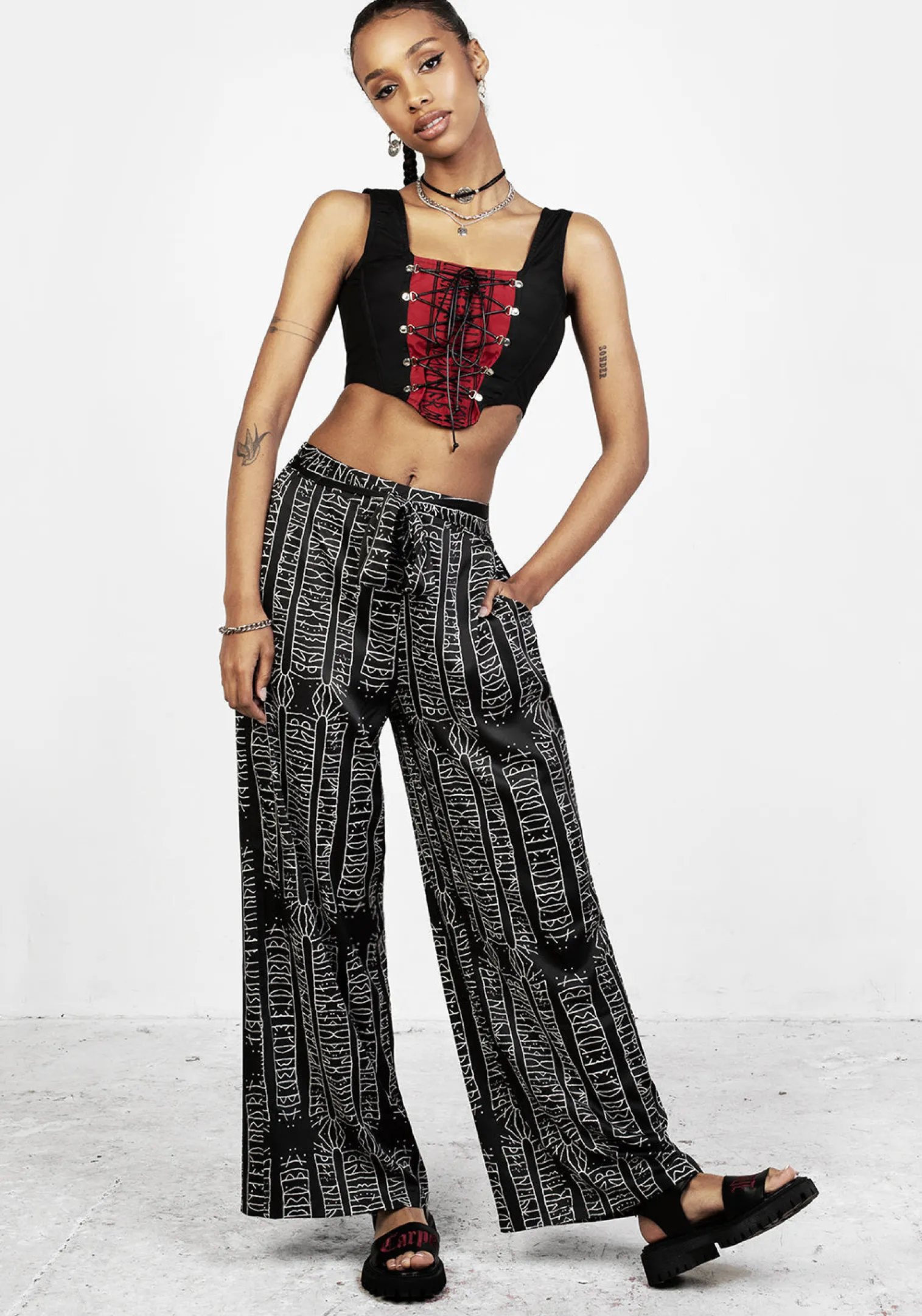 Runes Wide Leg Trousers
