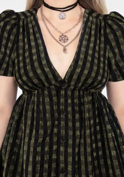 Rydal Check Button Up Mini Dress - Green