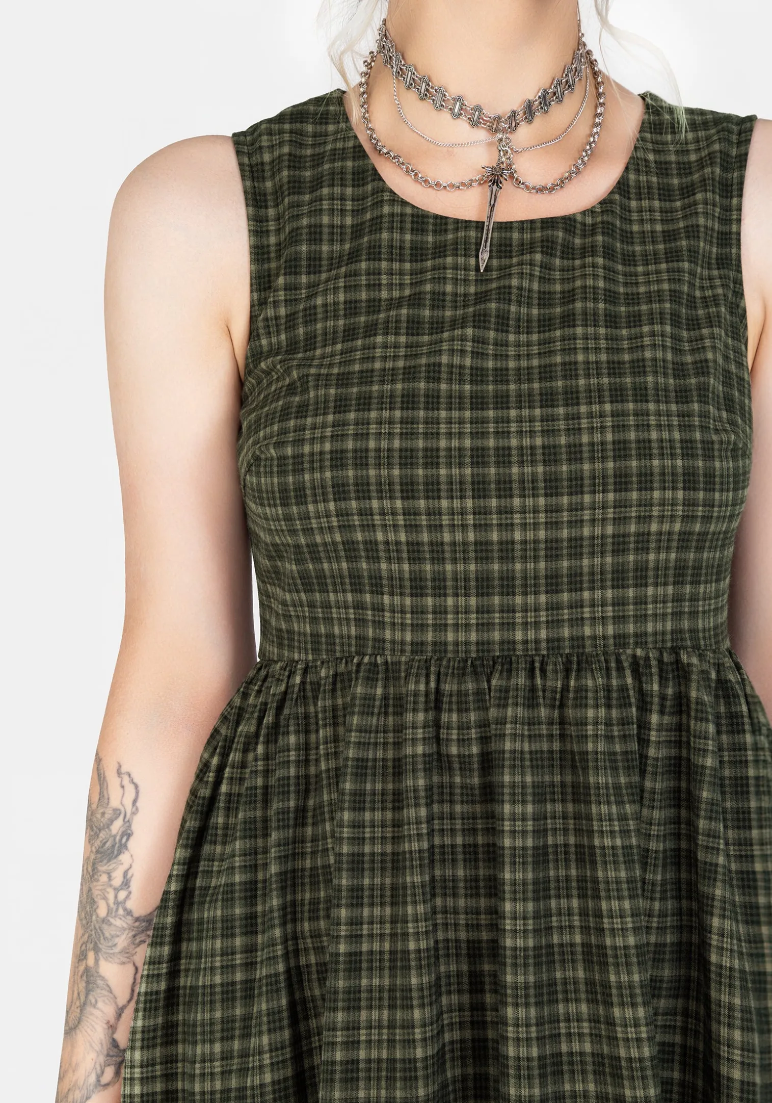 Sabine Check Mini Skater Dress