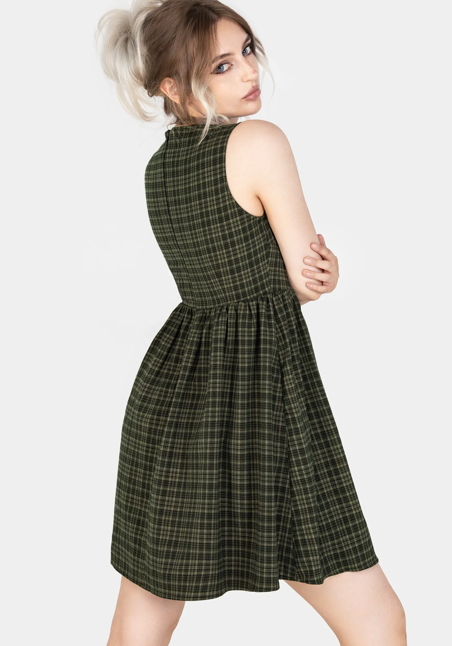 Sabine Check Mini Skater Dress