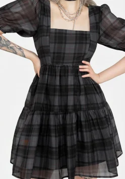 Salome Organza Check Mini Dress
